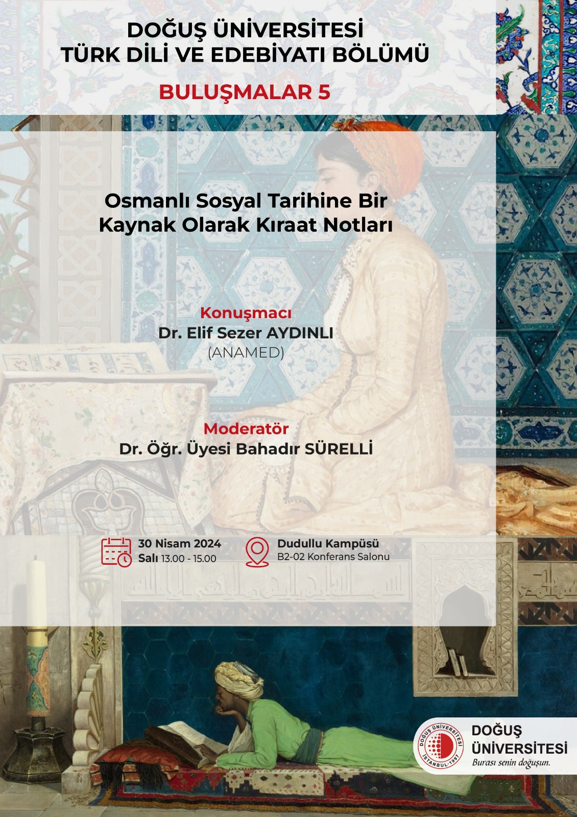 Türk Dili ve Edebiyatı Bölümünün 30 Nisan Tarihli Konferans Etkinliğİ
